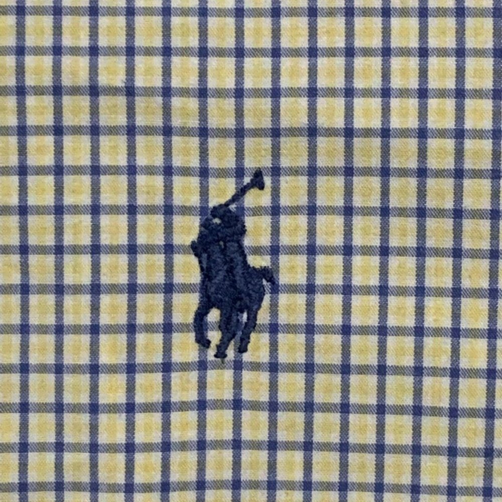 Men's Ralph Lauren Yarmouth Long Sleeve Button Down Shirt Blue/Yellow/White 17